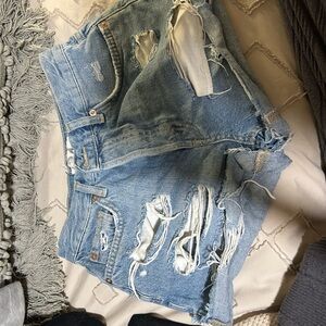 Distressed Denim Shorts